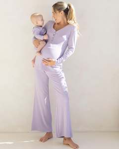 3-Piece Isabelle Maternity Sleepwear Set - Lavender