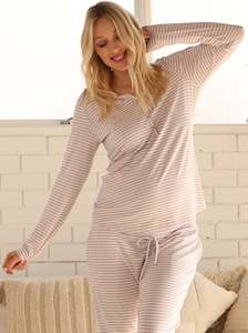 Maternity and Nursing Bamboo/Cotton Pyjama Top - Lavender