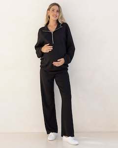 Black Maternity Tracksuit Set