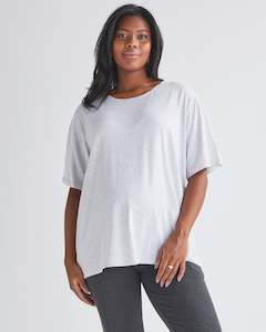 Shirts Tops: Maternity Bloom Over Size Tee - Marl Grey