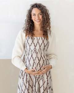 Bloom In Spring: Maternity Bolero Knit Top In Vanilla Cream