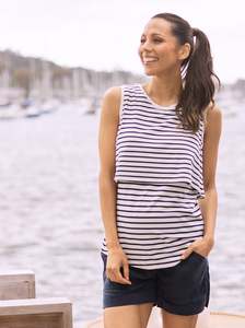 Sold Out: Essential Maternity & Nursing Bamboo Tank - Black Stripes