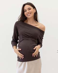 Sarah Boat Neck Maternity Long Sleeve Blouse