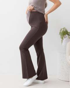 New Deluxe Bootcut Maternity Pants in Cocoa
