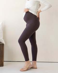Tessa Deluxe Bamboo Maternity Leggings in Cocoa