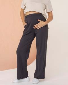 Miya Maternity High Waist Multi-Function Pants in Dark Taupe