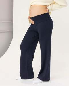 Cecil Maternity Knit Pants in Ink Navy