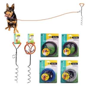 Dog And Puppy Leads: Pet One Tie Out Cable 5M 3mm for dogs up to 15kg