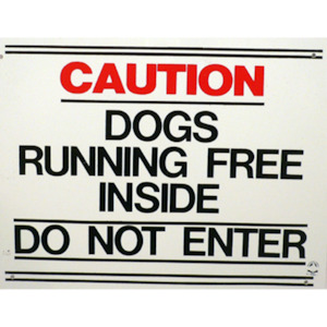 Plaque 'Caution Dogs Inside'