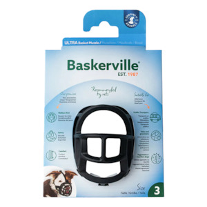 Dog And Puppy Muzzles: Baskerville Muzzle Ultra Size 3 Black