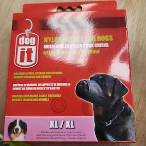Dog And Puppy Muzzles: Dogit Nylon Muzzle Black XL 21.5cm