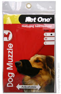 Pet One Muzzle - Nylon Adjustable (S) Black
