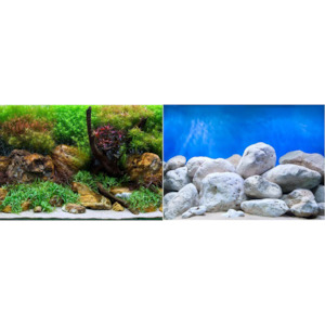 Fish Tanks: IN STORE ONLY - Aqua Garden/Bright Stone 45cm tank backing 1m