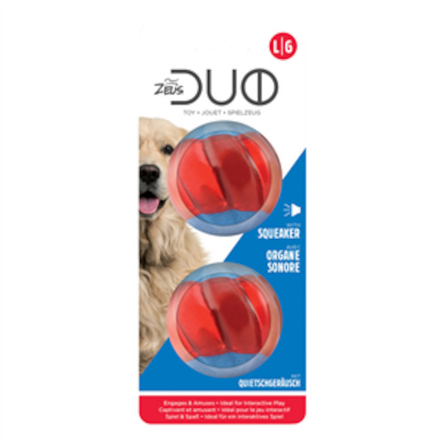 Dog Toys: Zeus Duo Ball Dog Toy With Squeaker