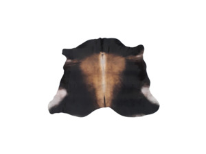 Brown and black cow hide.