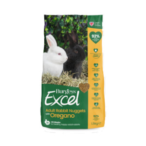 Small Animals: Burgess Excel Adult Rabbit Nuggets With Oregano 1.5kg