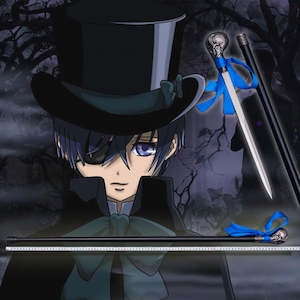 Black Butler: Weapon Metal Sword - Skull Walking Stick for Ciel Black Butler Kuroshitsuji 460b