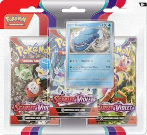 Board Game Trading Cards: Pokémon TCG: Scarlet and Violet Triple Pack - Dondozo (3 Boosters and Foil Promo Card)