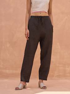 Products: LINEN PINTUCK PANTS | CHARCOAL