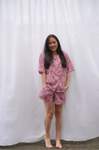 Products: COTTON BLOCK PRINT PJS | SHORT | BLUE PINK