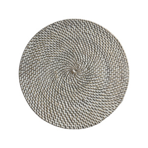 Rattan Goods: ROUND RATTAN PLACEMAT | WHITEWASH