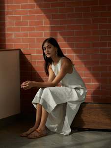 NIZA LINEN DRESS | OFF WHITE