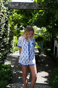 COTTON PJS | INDIGO | SHORT