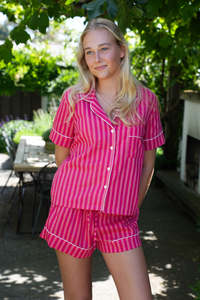Pijamas: COTTON PJS | PINK STRIPE | SHORT