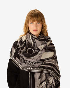 Scarves: ARCHITECTURE Scarf- BLACK by Inouï Edition