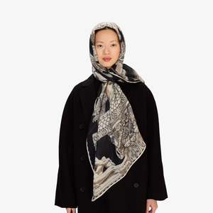 Scarves: ARCHIVES Scarf- BLACK by Inouï Edition