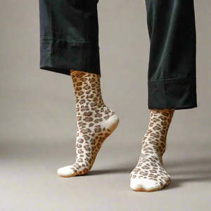 All: KLUE Lurex Socks | Leopard Beige