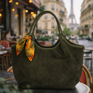 HECTOR Suede Bag | Khaki Large