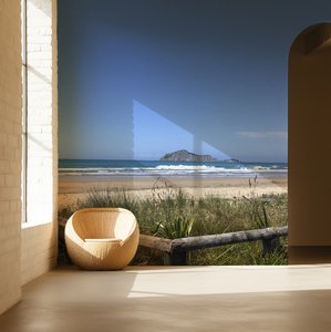 Products: Bare Island Waimarama Beach, Hawkes Bay, New Zealand, Wall Mural - Custom Wallpaper for Interiors by AT Home