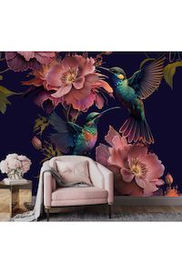 Wall Art: Fantasy Birds Mural Wallpaper - 2.7 x 3m