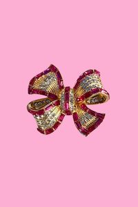 Dazzle Bow Brooch - Pink