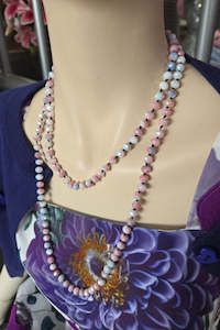 Necklaces: Glass Bead Necklace - Sunset