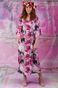 Wrap Dresses: Pandora Kimono - Painted Lady | SALE