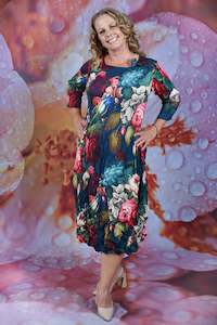 Floral Dresses: Nancy Pleated Dress - Adoring Tapestry Of Roses