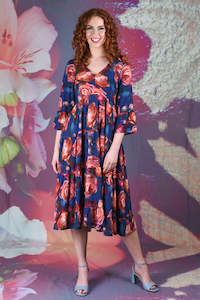 Floral Dresses: Magic Roses Dress - Navy | SALE