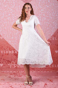 Lace Dresses: Moon Light Dress with Slip - Ivory