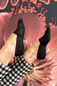 Footwear: Marley Lace Sockettes - Black