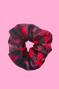 Velvet Collection: Scrunchie - Red Floral Velvet