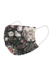 Masks: Disposable Face Mask - 3 Layers - Black Floral - Bag of 10 | SALE