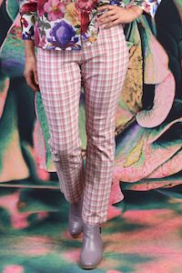 Vita Straight Leg Pants - Pink Check