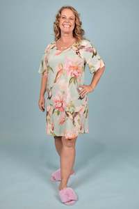 T Shirts: Rica Marnie Oversize Sleep Tee - Garden Hum