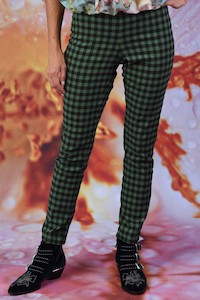 Managers Edit: Vita Olive Narrow Leg Pants - Green Check
