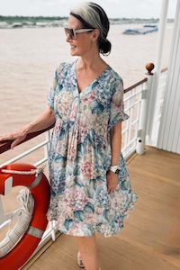 Curve Collection: Liberty Dress - Misted Hydrangea