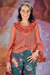 99 And Under Sale: Harriet Blouse - Tangerine | SALE