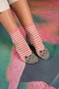 Socks 1: Cat Grip Socks - Multi Pack Of 3