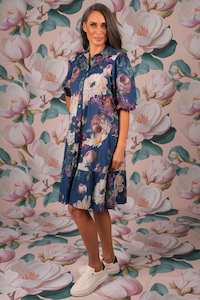 Linen Collection: Mad Hatty Dress - Sky Garden